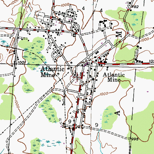 Topographic Map of Atlantic Mine, MI