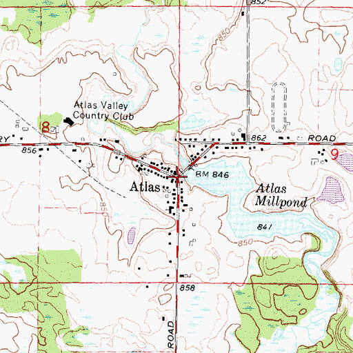 Topographic Map of Atlas, MI
