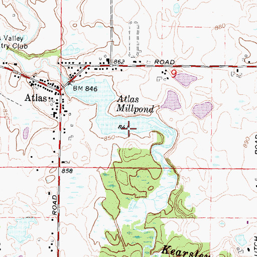 Topographic Map of Atlas Millpond, MI