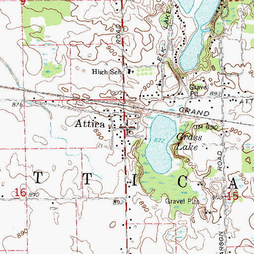 Topographic Map of Attica, MI
