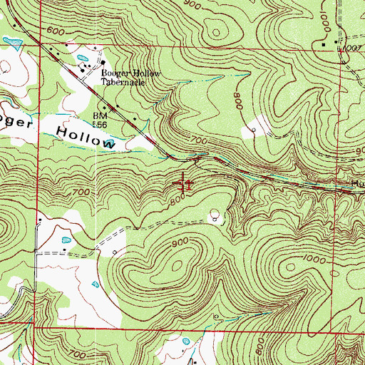 Topographic Map of New Hope Gas Field, AR