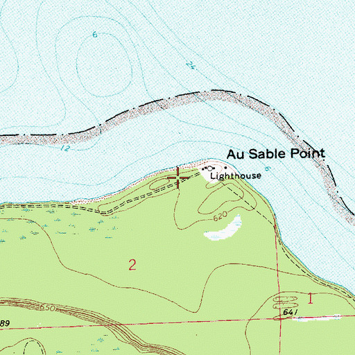 Topographic Map of Au Sable Point, MI