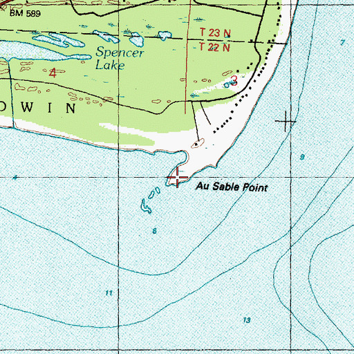 Topographic Map of Au Sable Point, MI