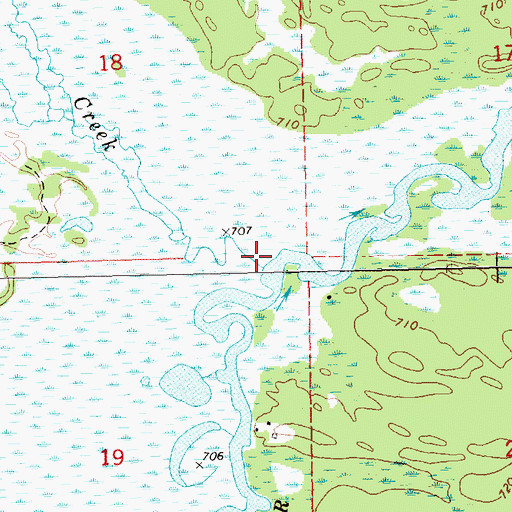 Topographic Map of Auger Creek, MI