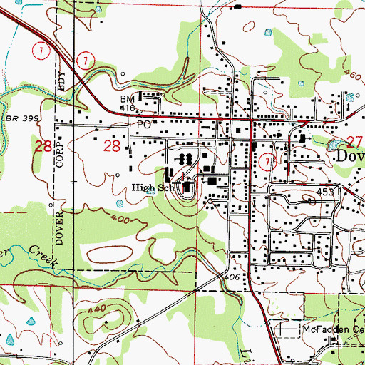 Topographic Map of College Hill, AR