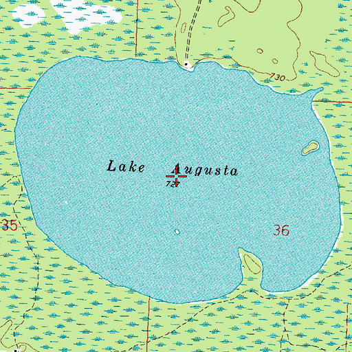 Topographic Map of Lake Augusta, MI