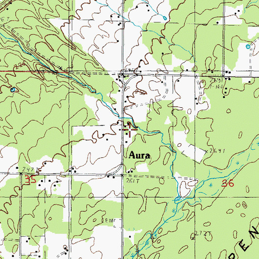 Topographic Map of Aura, MI