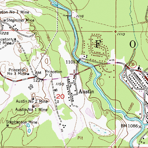 Topographic Map of Austin, MI