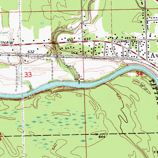 Topographic Map of Averill Creek, MI