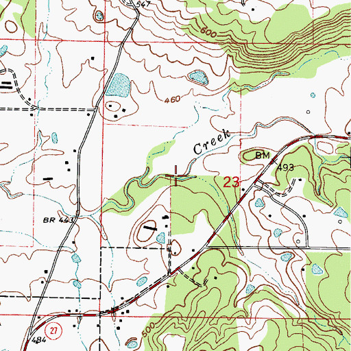 Topographic Map of Gum Creek, AR