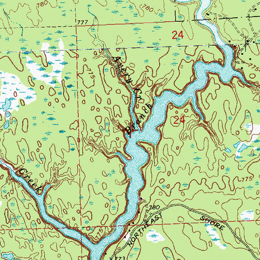 Topographic Map of Avery Creek, MI