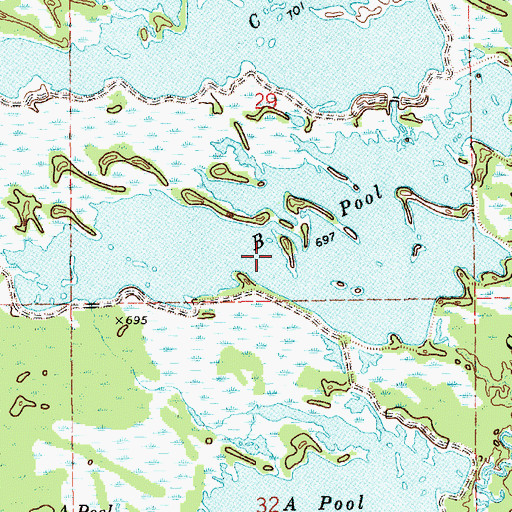 Topographic Map of B Pool, MI