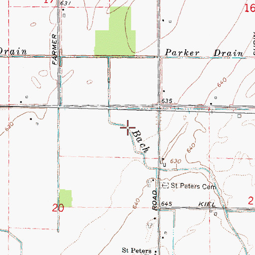 Topographic Map of Bach Drain, MI