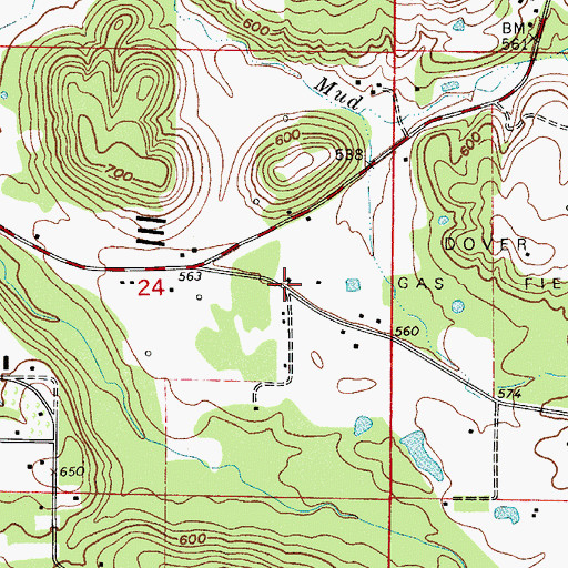 Topographic Map of Cottonwood School (historical), AR