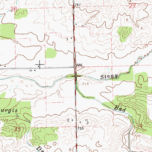 Topographic Map of Bad Creek, MI