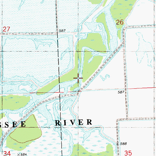Topographic Map of Bad River, MI