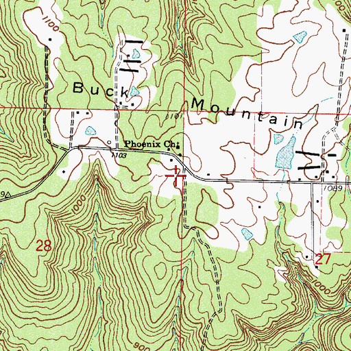 Topographic Map of Phoenix School (historical), AR