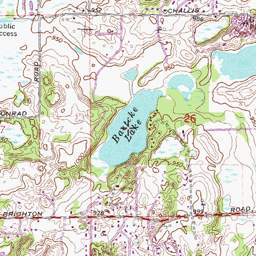 Topographic Map of Baetcke Lake, MI