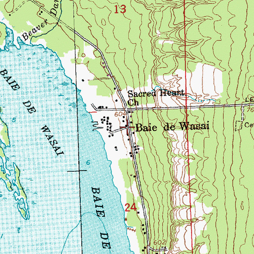 Topographic Map of Baie de Wasai, MI