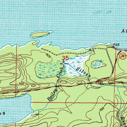 Topographic Map of Bailey Creek, MI