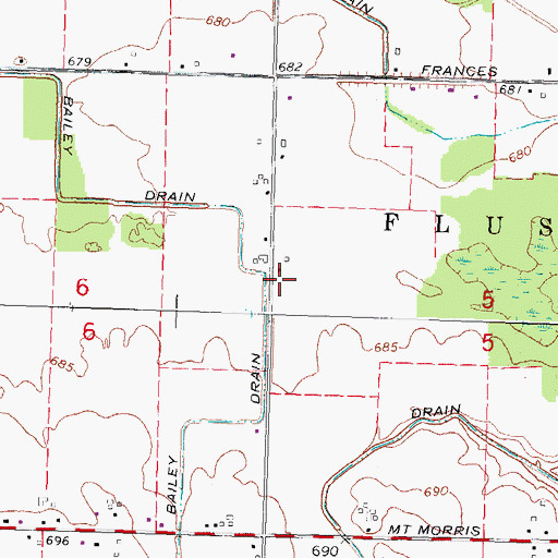 Topographic Map of Bailey Drain, MI