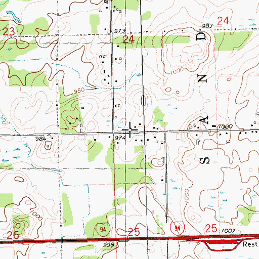 Topographic Map of Bailey School, MI