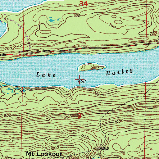 Topographic Map of Lake Bailey, MI
