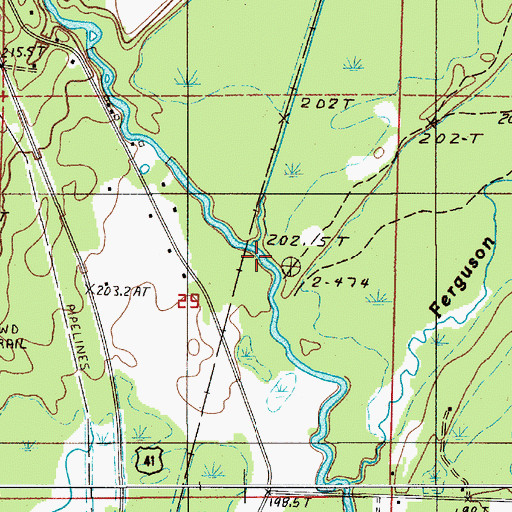 Topographic Map of Baker Creek, MI