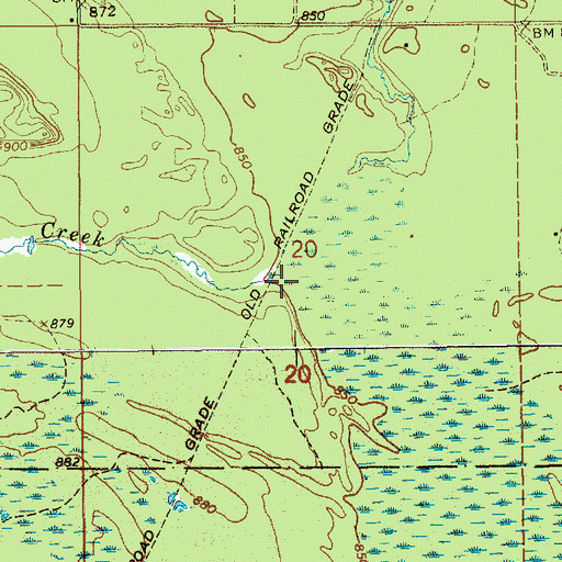 Topographic Map of Baker Creek, MI