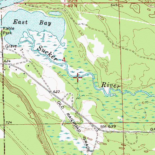 Topographic Map of Baker Creek, MI