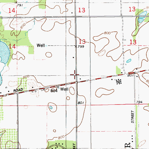 Topographic Map of Baker School, MI