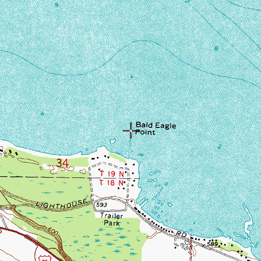 Topographic Map of Bald Eagle Point, MI