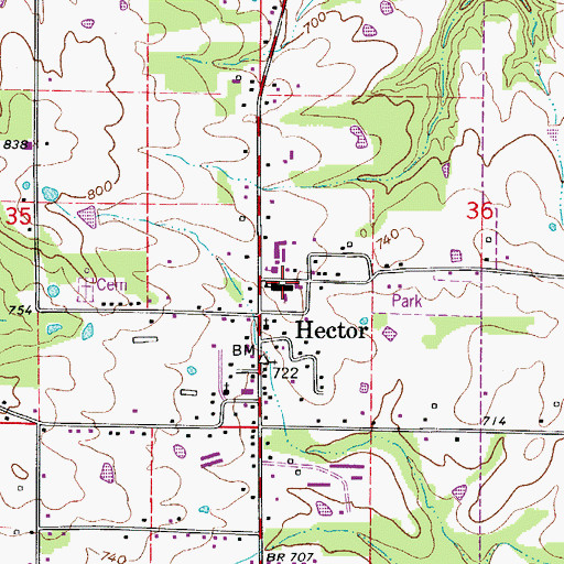 Topographic Map of Hector Elementary School, AR