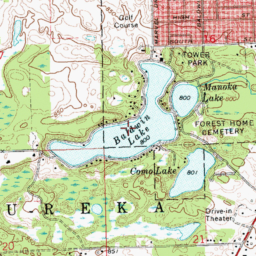 Topographic Map of Baldwin Lake, MI
