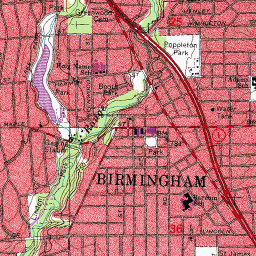 Topographic Map of Baldwin School, MI