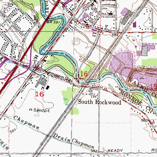 Topographic Map of Bancroft Noles Drain, MI