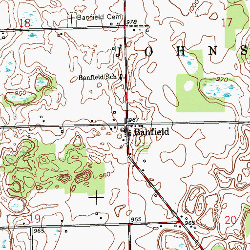 Topographic Map of Banfield, MI