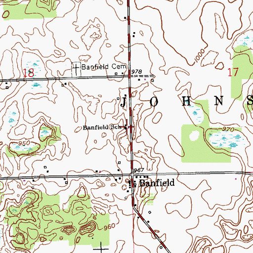 Topographic Map of Banfield School, MI