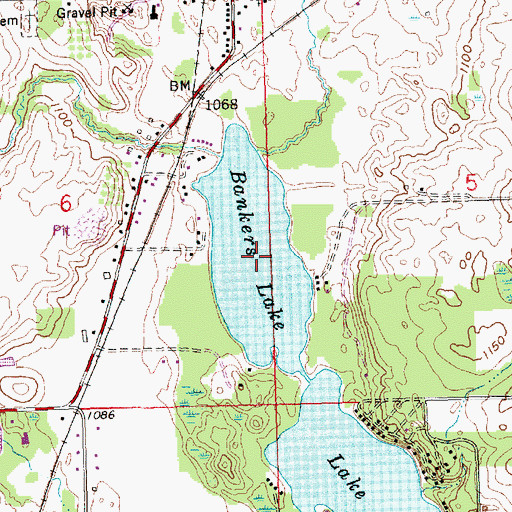 Topographic Map of Bankers Lake, MI