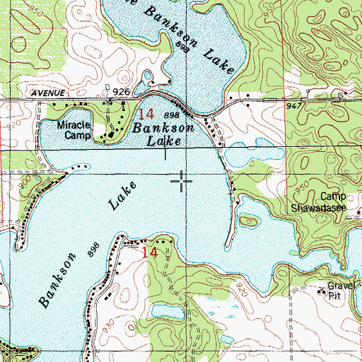 Topographic Map of Bankson Lake, MI