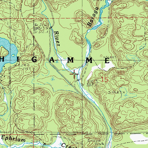 Topographic Map of Baraga Creek, MI