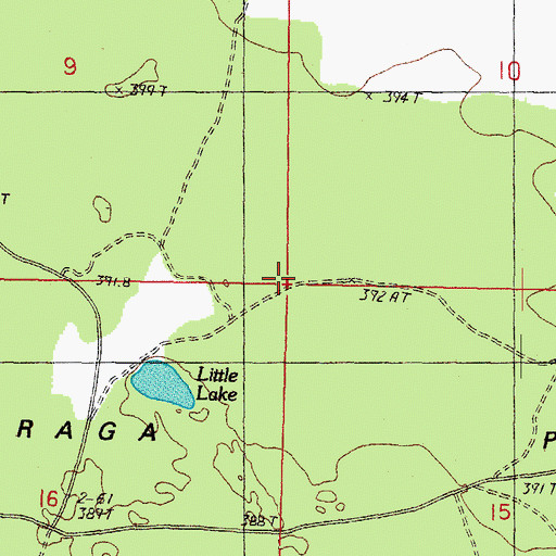 Topographic Map of Baraga Plains, MI