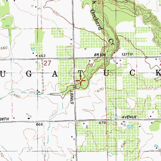 Topographic Map of Barager School, MI