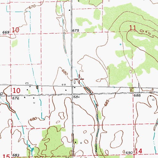 Topographic Map of Baranski Drain, MI