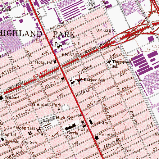 Topographic Map of Barber School, MI