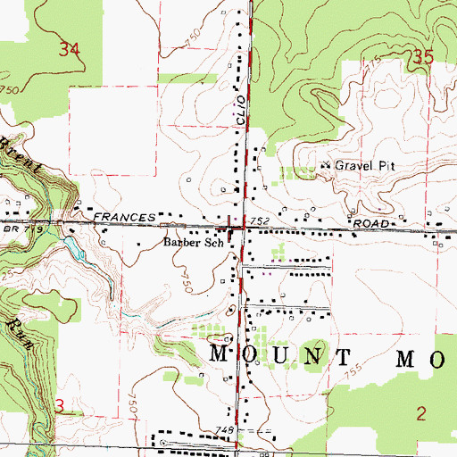 Topographic Map of Barber School, MI