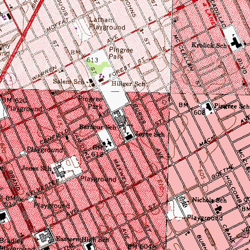 Topographic Map of Barbour School, MI