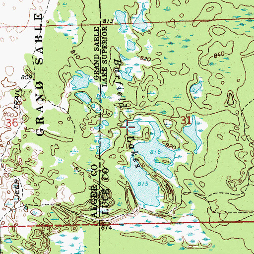 Topographic Map of Barfield Lakes, MI