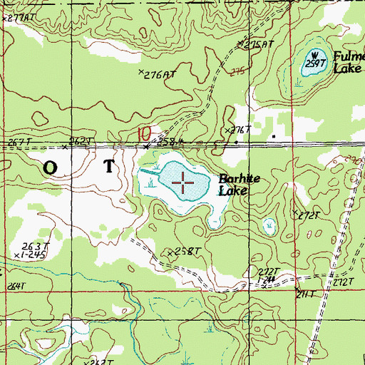 Topographic Map of Barhite Lake, MI