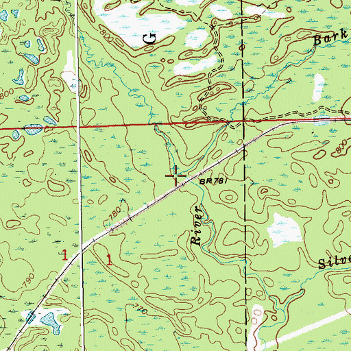 Topographic Map of Bark Creek, MI